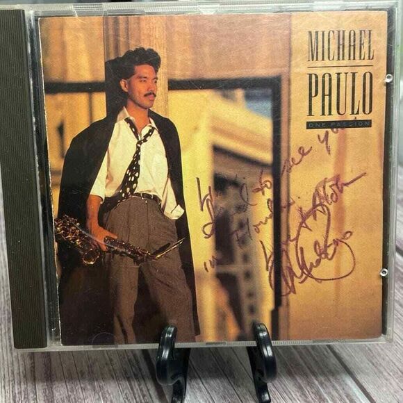 1989 One Passion by Michael Paulo Saxophone CD Autographed by Noteworthy USA - Picture 1 of 3